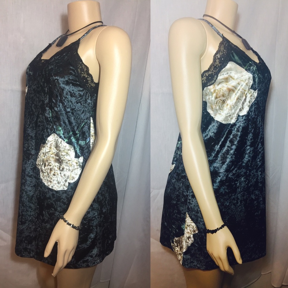 NUDE Brand Black Floral Velvet Lace Cocktail Dress